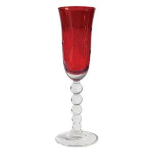 Conjunto de 6 Taças Champagne Vidro Cristalino Vermelha