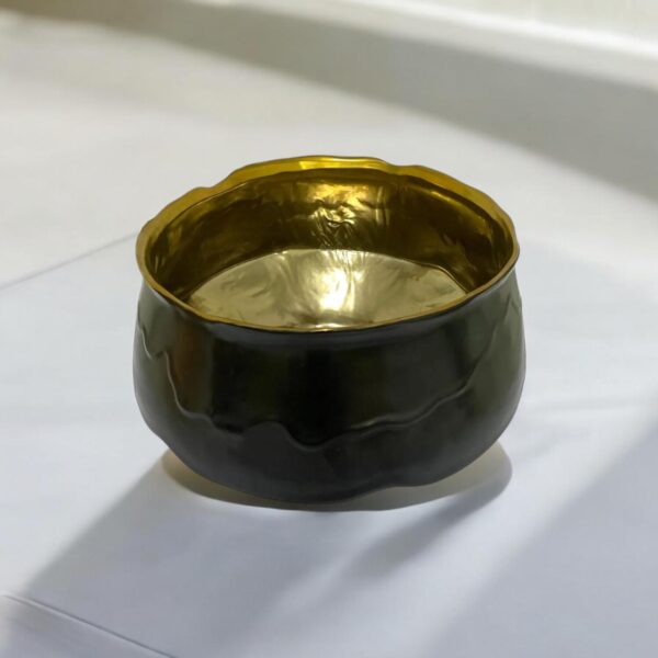 Vaso Decorativo em Porcelana Preto/ Dourado Grande - Image 3