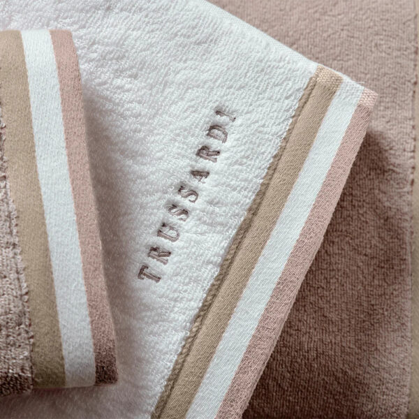 Toalha de banhão Montello Fio Penteado Branco/ Rosa
