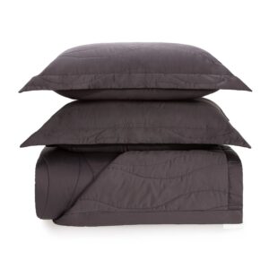 Colcha com Porta Travesseiro Solteiro Chumbo 100% Algodão Egípcio Trussardi