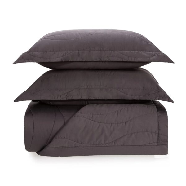 Colcha com Porta Travesseiro Solteiro Chumbo 100% Algodão Egípcio Trussardi