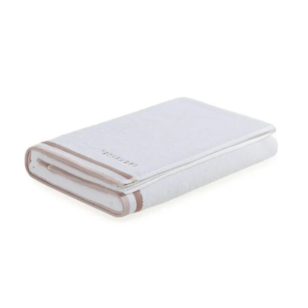 Toalha de Rosto  Montello Fio Penteado Branco/ Rosa - Image 2