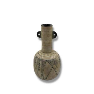 Vaso em Cerâmica Afunilado Bege