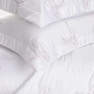 Jogo Colcha Cascine Branco Legno Trussardi King 300 fios