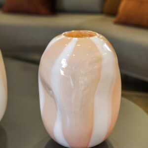 Vaso em Vidro Nude e Branco