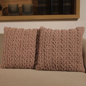 Almofada Crochê Rosa 52X52