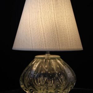 Abajur Murano Transparente Com Cúpula Branca