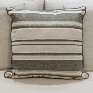 Almofada Linho 55X55 Listras Musgo