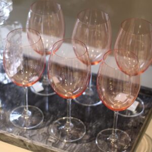 Jogo 6 Taças Agua Cristal 500ml Rosa