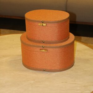 Caixa Oval Linho Damasco P