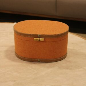 Caixa Oval Linho Damasco G