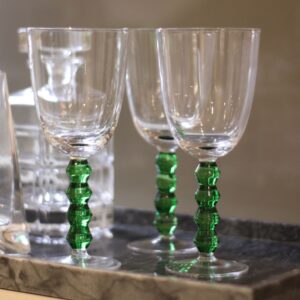 Conjunto 6 Taças Lapidadas Verde