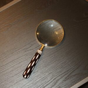 Lupa Decorativa Oxford Marrom e Marfim 10cm