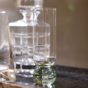 Taça Transparente e Verde Unidade