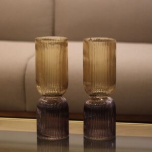 Vaso de Vidro Canelado 31cm