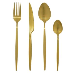 Faqueiro Inox 24 Peças Dourado