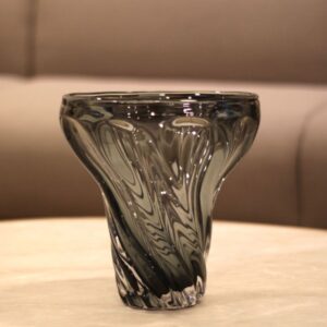 Vaso em Vidro Fumê 24cm