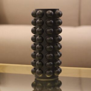 Vaso em Vidro Preto Bolas 27cm