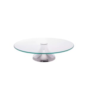 Prato p/ Bolo com Pé de Aço Inox 33cm