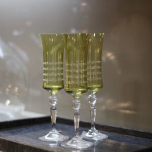 Taça p/ champanhe Grace lapidada em cristal ecologico 190ml Âmbar