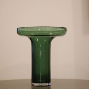 Vaso Pé Alto Vidro Verde