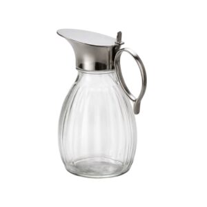 Jarra c/ Tampa de Vidro e Latão Niquelado 1,5L
