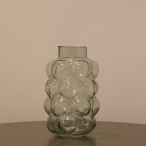 Vaso em Vidro Verde Fumê com Bolas G