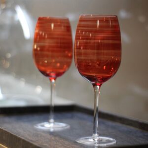 Taça para vinho Joy em vidro Coral