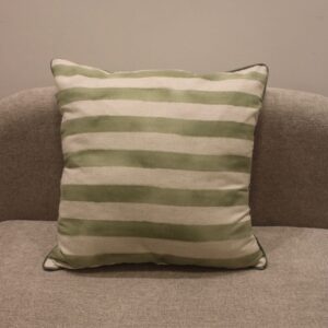 Almofada Linho Cru Listra Acqua 52x52cm