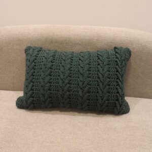 Almofada Crochê Algodão Verde 35x58cm