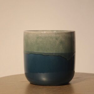 Cachepot Cerâmica Verde/ Azul 16,5cm