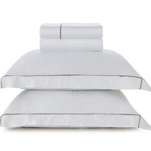 Jogo de Cama Girelli Branco/Nocciola Queen Trussardi