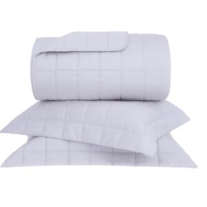 Jogo de Colcha Damask Stripes Prata Queen Buddemeyer